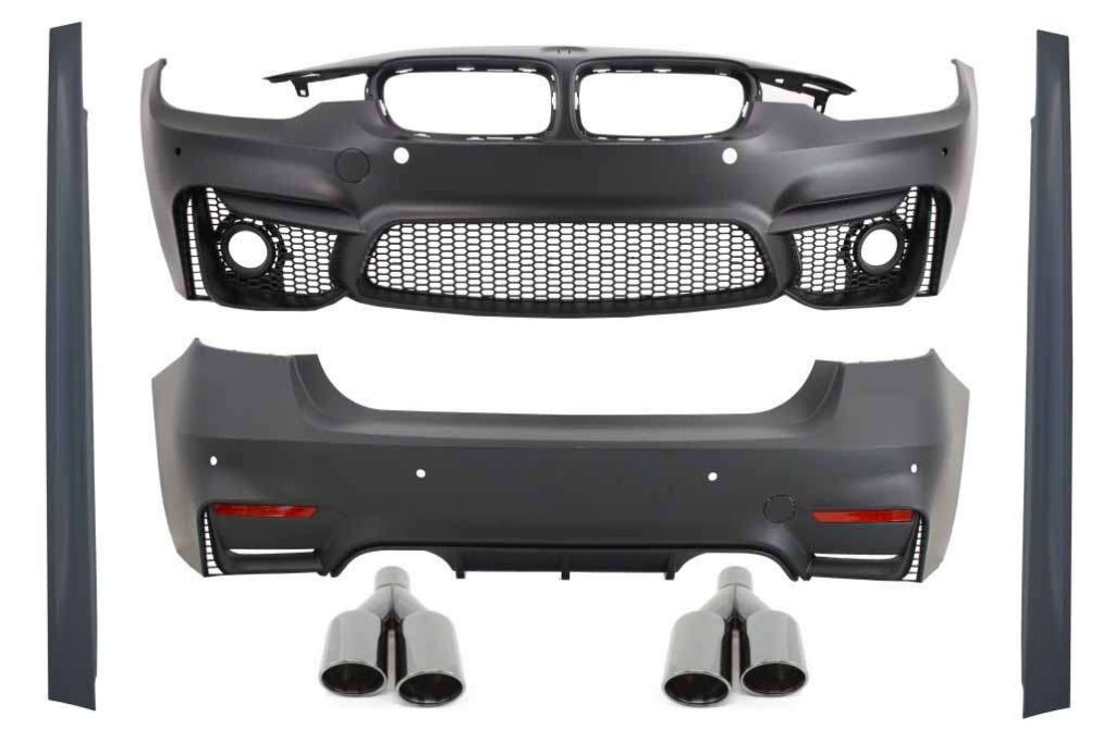 Βλησαρούλης Car Center - Body Kit suitable for BMW F30 (2011-2019) EVO II M3 CS Design with Exhaust Muffler Tips Quad M-Power Black