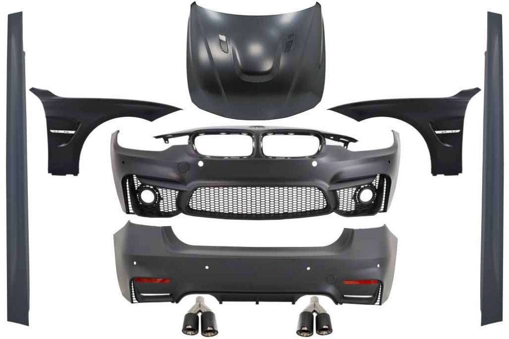 Βλησαρούλης Car Center - Body Kit suitable for BMW F30 (2011-2019) EVO II M3 CS Design with Front Fenders and Hood Bonnet & Muffler Tips Carbon