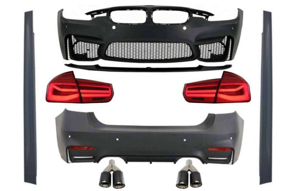 Βλησαρούλης Car Center - Body Kit with Dual Twin Exhaust Muffler Tips suitable for BMW F30 (2011-2019) and LED Taillights Dynamic Sequential Turning Light EVO II M3 CS Style Without Fog Lamps