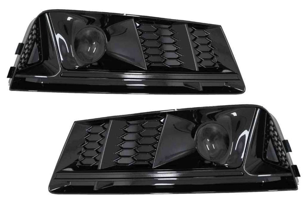 Βλησαρούλης Car Center - Bumper Lower Grille ACC Covers Side Grilles suitable for Audi A4 B9 Sedan Avant (2016-2018) RS4 Design Black Edition