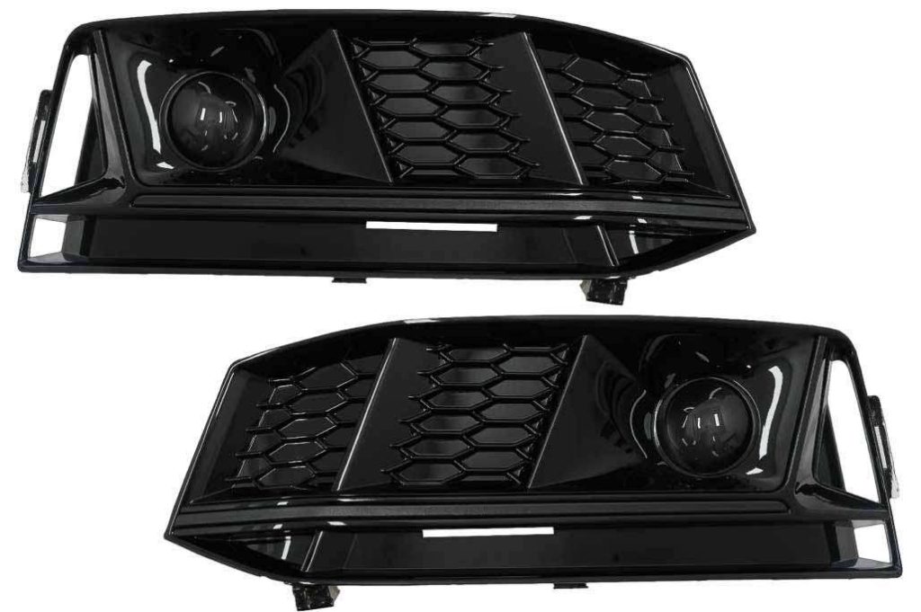 Βλησαρούλης Car Center - Bumper Lower Grille ACC Covers Side Grilles suitable for Audi A4 B9 S-Line Sedan Avant (2016-2018) RS4 Design Black Edition