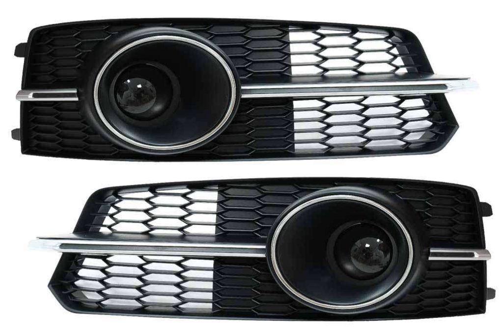 Βλησαρούλης Car Center - Bumper Lower Grille ACC Covers Side Grilles suitable for Audi A6 C7 4G S Line Facelift (2015-2018) Chrome Edition