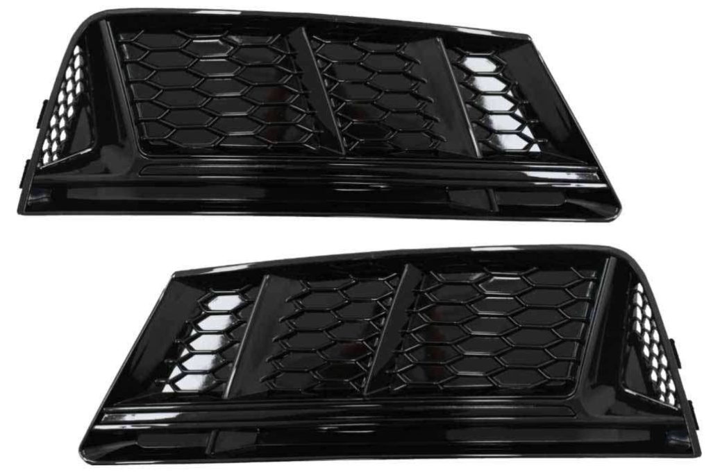 Βλησαρούλης Car Center - Bumper Lower Grille Covers Side Grilles suitable for Audi A4 B9 Sedan Avant (2016-2018) RS4 Design Black Edition