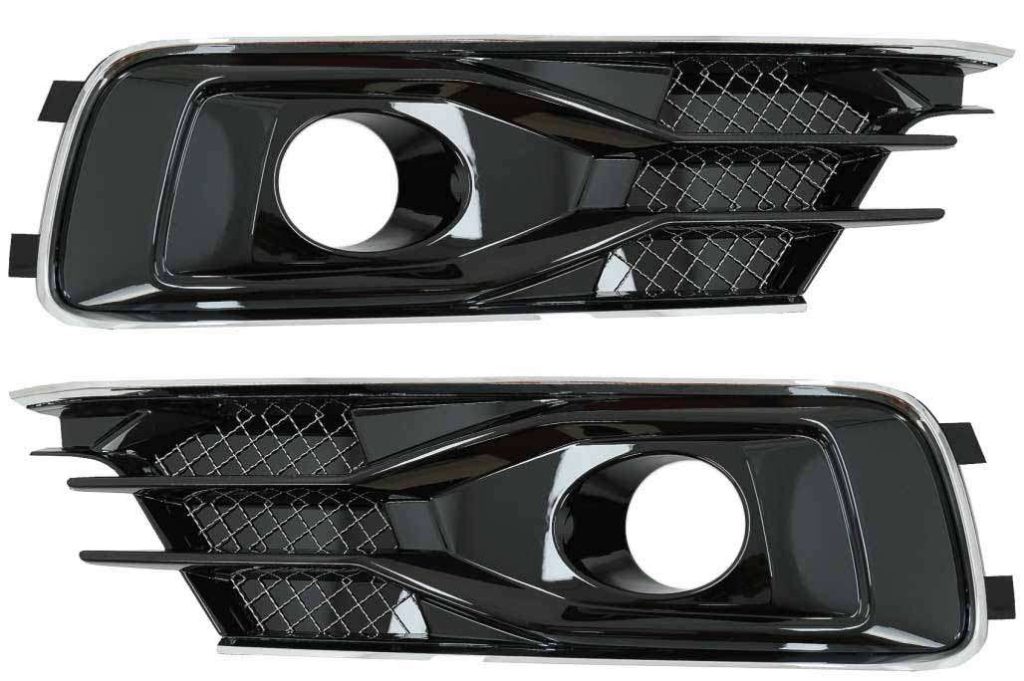 Βλησαρούλης Car Center - Bumper Lower Side Grilles Covers suitable for AUDI A6 C7 4G Facelift (2015-2018) Black Edition