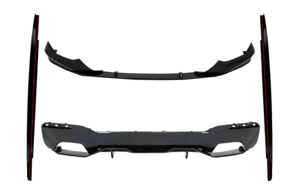 Βλησαρούλης Car Center - Bumper Spoiler Lip with Diffuser and Side Skirts Extension suitable for BMW 5 Series G30 Limousine G31 Touring (2017-2019) M Sport Design