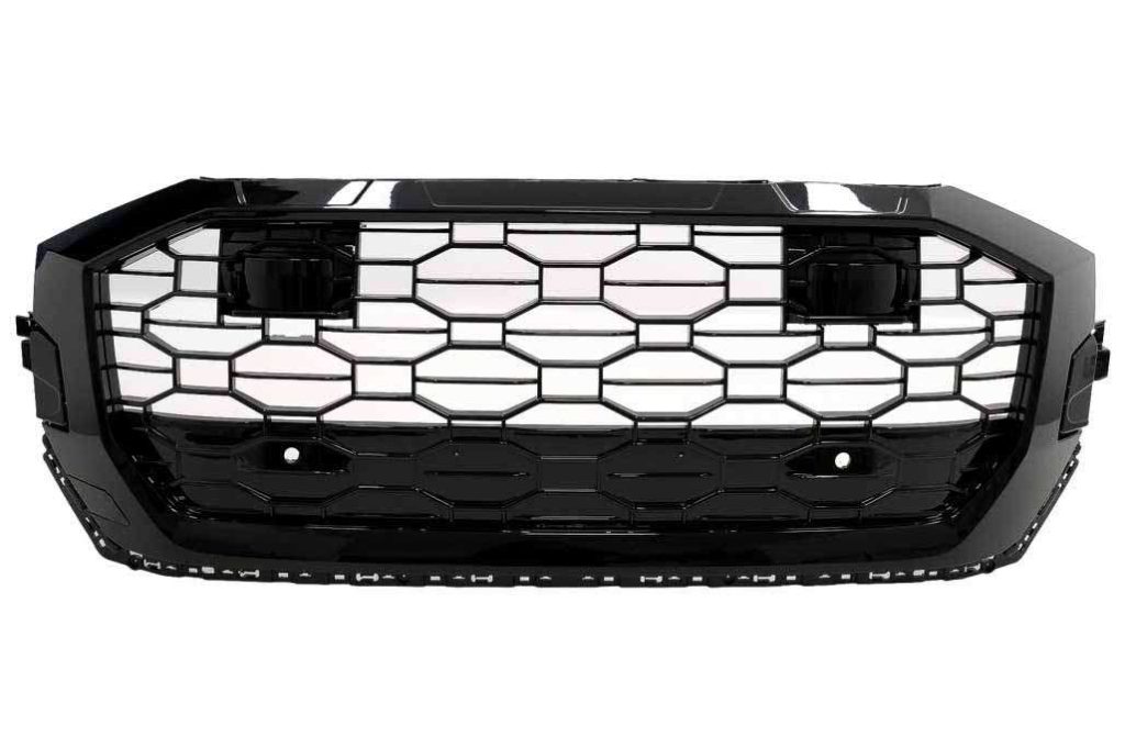 Βλησαρούλης Car Center - Central Front Grille suitable for Audi Q8 (2018-Up) Sport Design Piano Black
