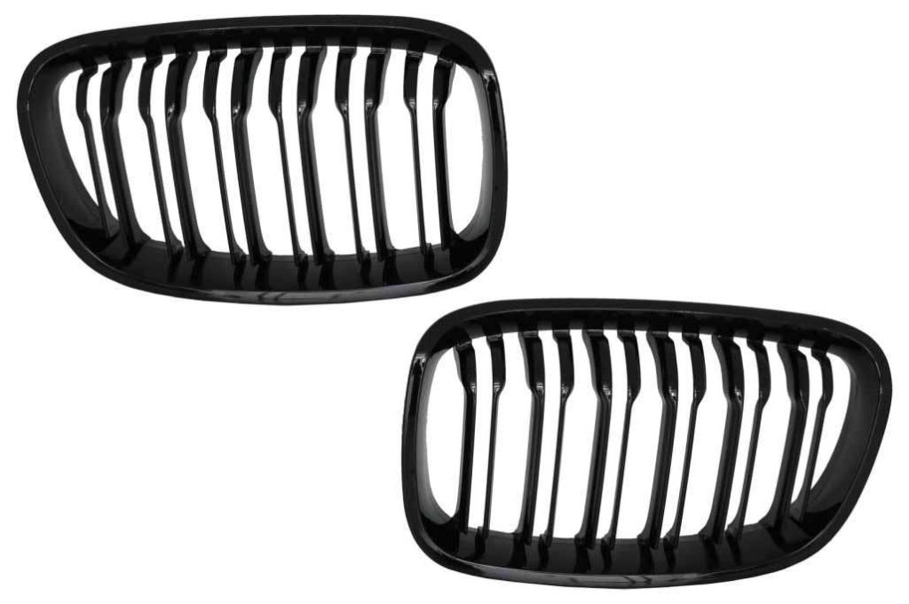 Βλησαρούλης Car Center - Central Grilles Kidney Grilles suitable for BMW 1 Series F20 F21 (2011-2014) Double Stripe M Design Piano Black