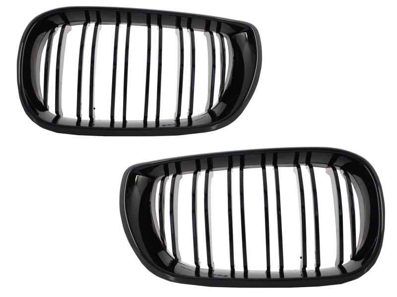 Βλησαρούλης Car Center - Central Kidney Grilles suitable for BMW 3 Series E46 Facelift (10.2001-2005) Double Stripe M Design Piano Black