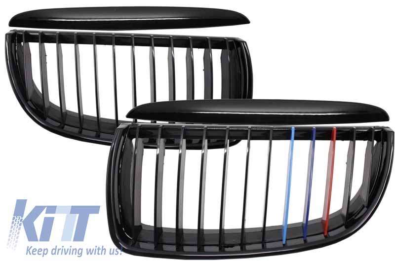 Βλησαρούλης Car Center - Central Kidney Grilles suitable for BMW 3 series E90 E91 Pre-LCI (2004-2008) Sedan Touring M-Power 3 Color Design