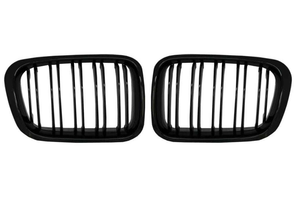Βλησαρούλης Car Center - Central Kidney Grilles suitable for BMW 3 Series E46 Non Facelift (1998-09.2001) Double Stripe M Design Piano Black