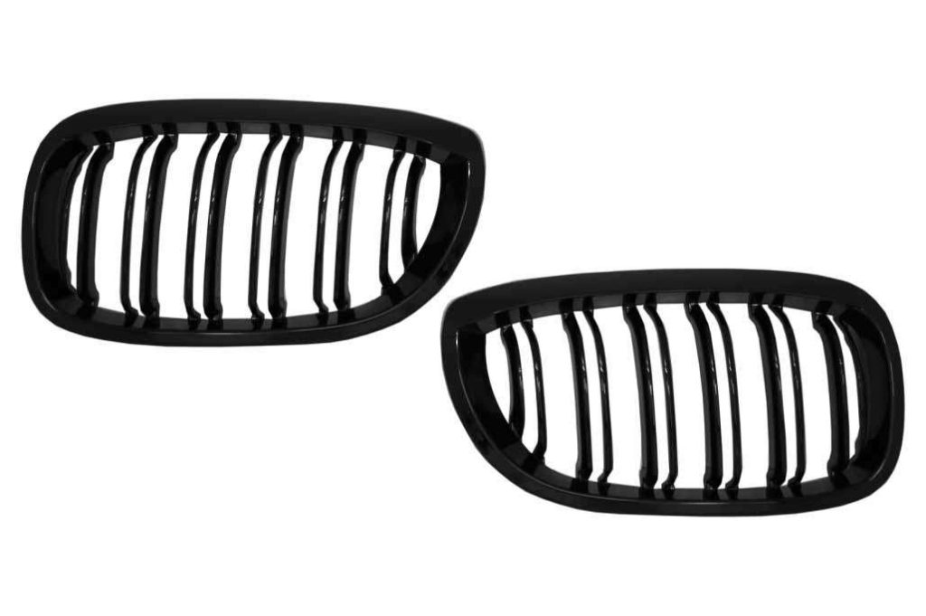 Βλησαρούλης Car Center - Central Kidney Grilles suitable for BMW 3 Series E46 Coupe Cabrio 2 Doors Facelift (2003-2005) Double Stripe M Design Piano Black