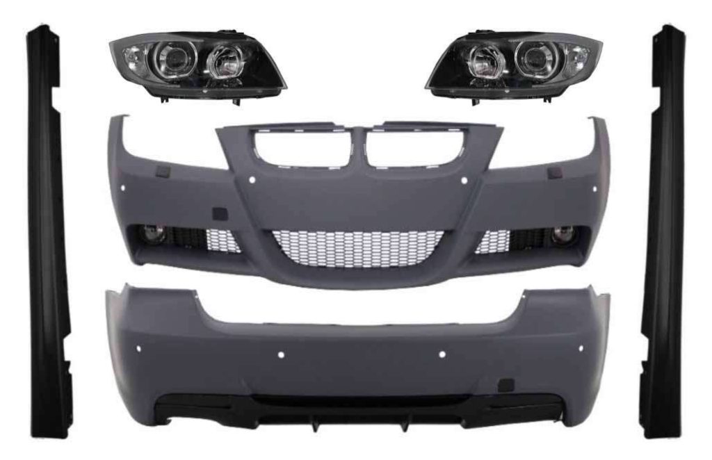 Βλησαρούλης Car Center - Complet Body Kit suitable for BMW 3 Series E90 (2005-2008) M-Technik M-Performance Design with Headlights Angel Eyes Black