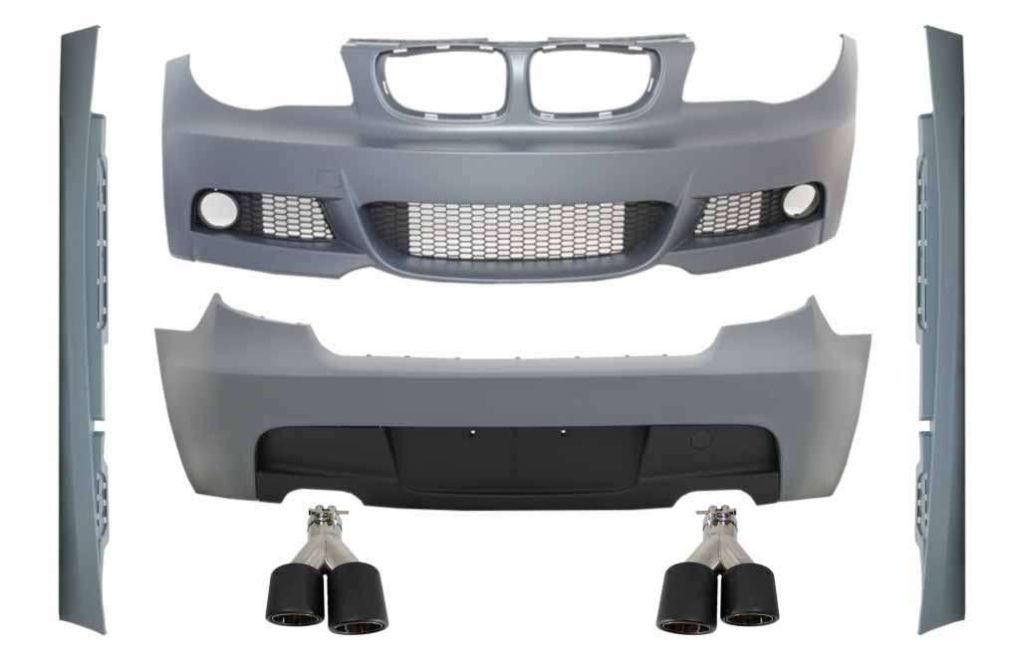 Βλησαρούλης Car Center - Complet Body Kit with Dual Exhaust Muffler Tips Carbon suitable for BMW Series 1 E87 Hatchback (2004-2011) M-Technik M Sport Design Without PDC