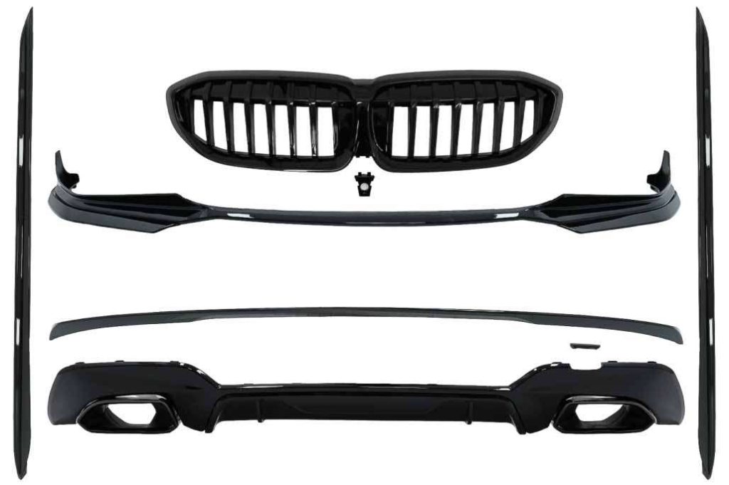 Βλησαρούλης Car Center - Complete Body Kit Extensions suitable for BMW 3 Series G20 Sedan G21 Touring (2018-up) M340i Design Black Tips