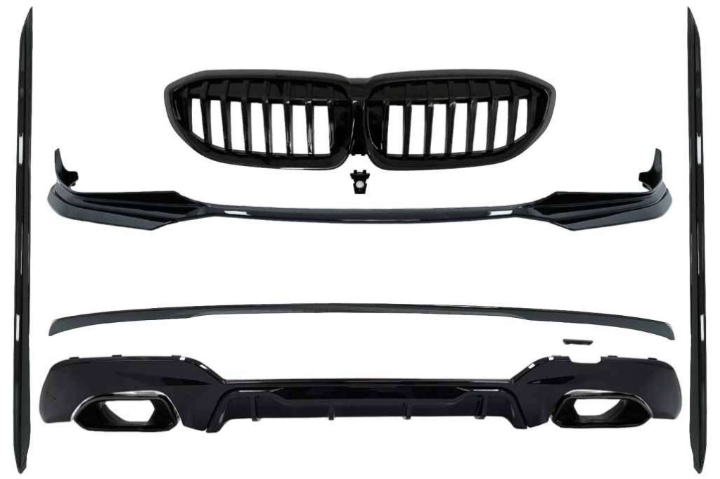 Βλησαρούλης Car Center - Complete Body Kit Extensions suitable for BMW 3 Series G20 Sedan G21 Touring (2018-up) M340i Competition Design Black Tips