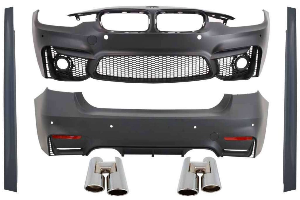 Βλησαρούλης Car Center - Complete Body Kit suitable for BMW 3 Series F30 (2011-2019) with Chromed Exhaust Muffler Tips EVO II M3 Design