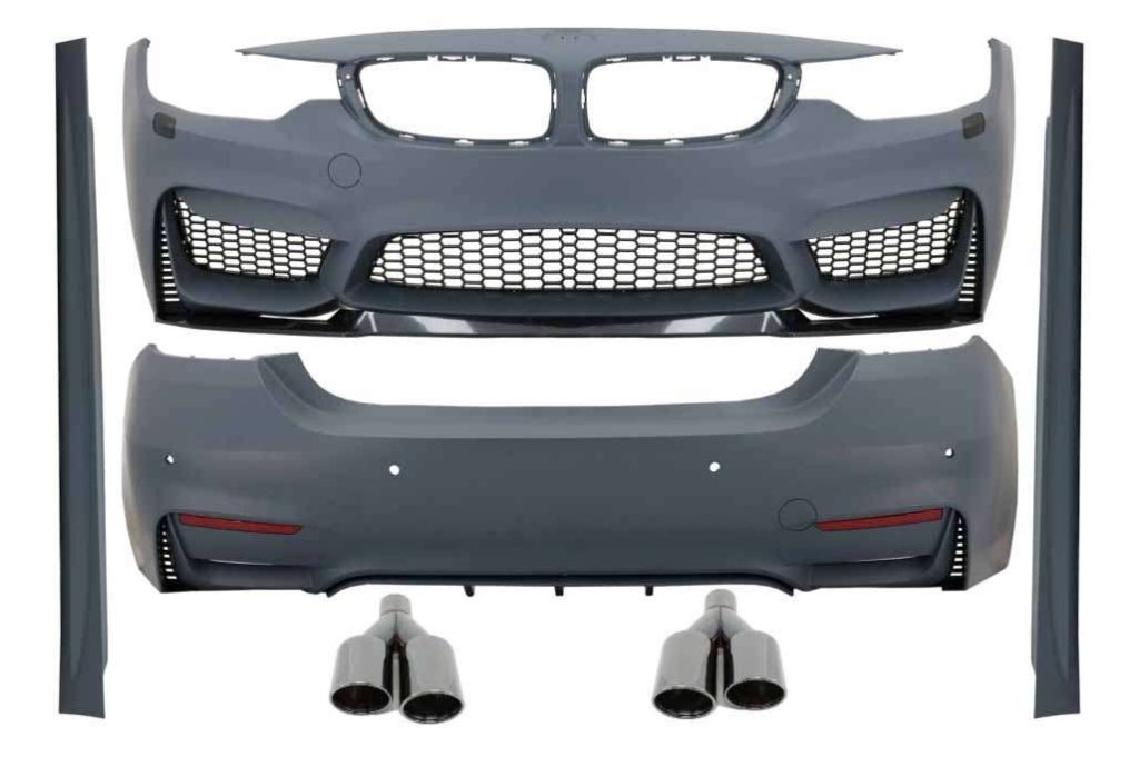 Βλησαρούλης Car Center - Complete Body Kit suitable for BMW 4 Series F32 F33 (2013-2019) M4 Design Coupe Cabrio with Exhaust Muffler Tips M-Power Black
