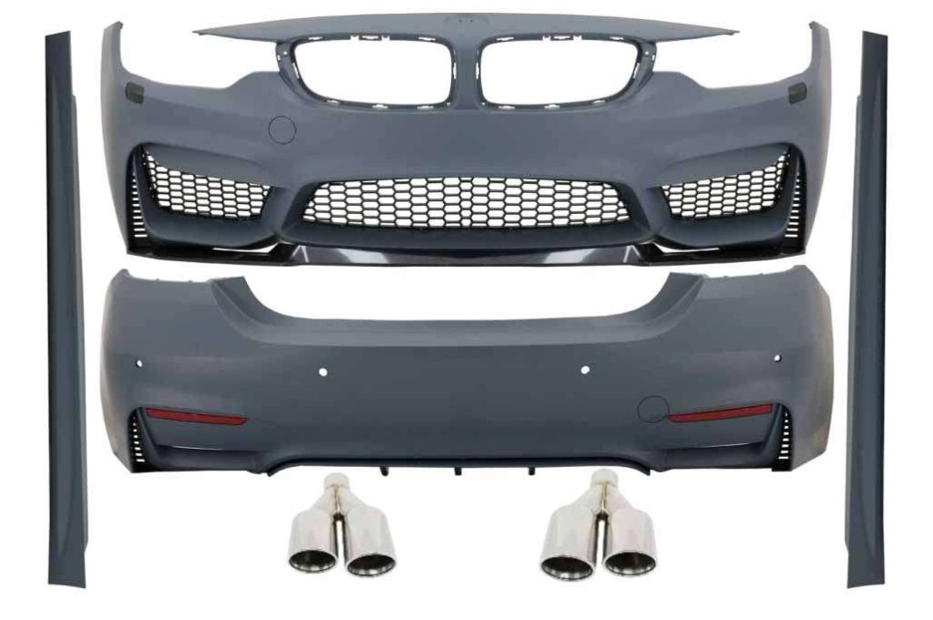 Βλησαρούλης Car Center - Complete Body Kit suitable for BMW 4 Series F32 F33 (2013-209) M4 Design Coupe Cabrio with Exhaust Muffler Tips M-Power Chrome