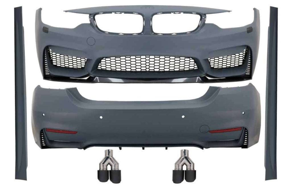 Βλησαρούλης Car Center - Complete Body Kit suitable for BMW 4 Series F32 F33 Coupe Cabrio (2013-2019) with Exhaust Muffler Tips Carbon Fiber M4 Design