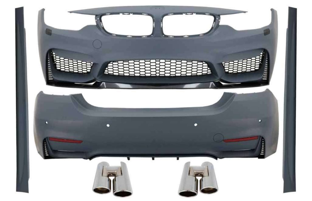 Βλησαρούλης Car Center - Complete Body Kit suitable for BMW 4 Series F32 F33 Coupe Cabrio (2013-2019) with Chromed Exhaust Muffler Tips M4 Design