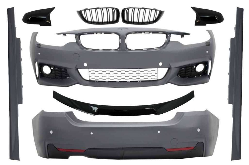 Βλησαρούλης Car Center - Complete Body Kit suitable for BMW 4 Series F32 Coupe (2013-up) Trunk Spoiler with Central grilles and Mirror Covers Sport Design