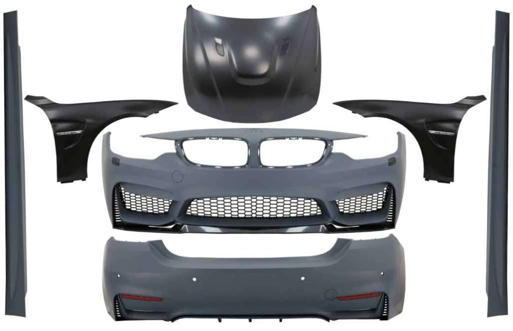 Βλησαρούλης Car Center - Complete Body Kit suitable for BMW 4 Series F32 F33 (2013-2017) M4 Design with Front Fenders Black and Hood Bonnet