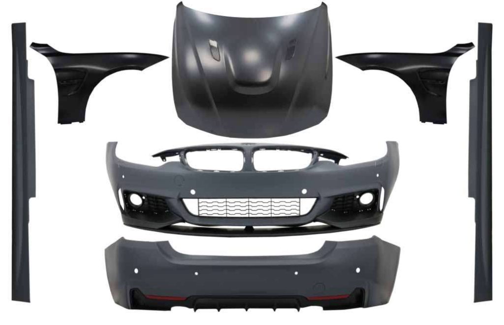 Βλησαρούλης Car Center - Complete Body Kit suitable for BMW 4 Series F32 F33 (2013-2017) M-Performance Design with Front Fenders Black and Hood Bonnet