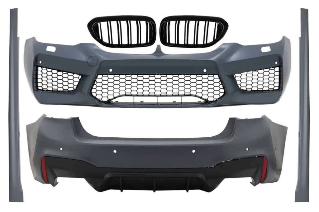 Βλησαρούλης Car Center - Complete Body Kit suitable for BMW 5 Series G30 (2017-2019) M5 Design with Central Kidney Grilles Double Stripe M Design Piano Black