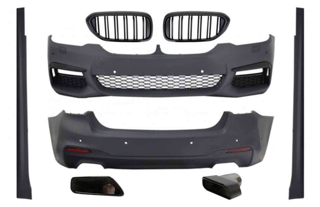 Βλησαρούλης Car Center - Complete Body Kit suitable for BMW 5 Series G30 (2017-up) with Central Kidney Grilles and Exhaust Muffler Tips M-Tech Design Without Distronic