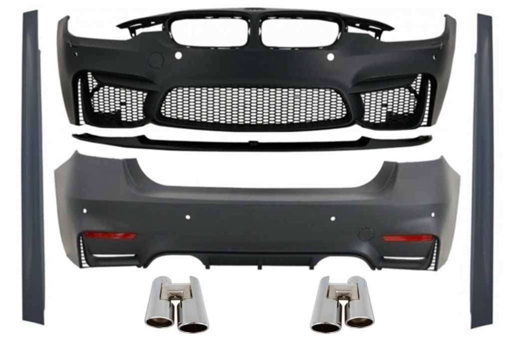 Βλησαρούλης Car Center - Complete Body Kit suitable for BMW F30 (2011-2019) with Chromed Exhaust Muffler Tips EVO II M3 CS Style Without Fog Lamps