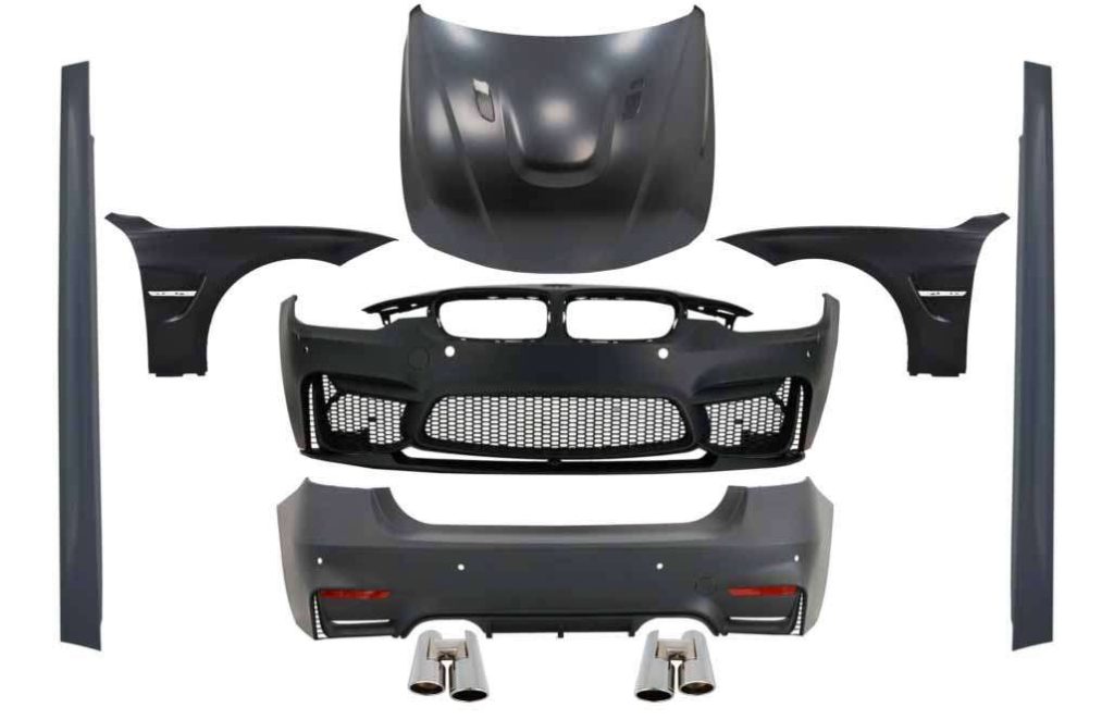 Βλησαρούλης Car Center - Complete Body Kit suitable for BMW F30 (2011-2019) EVO II M3 CS Style with Front Fenders and Hood Bonnet & Tips Chrome