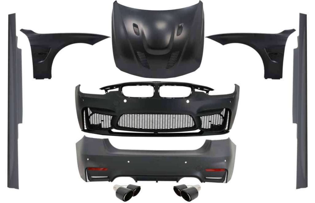 Βλησαρούλης Car Center - Complete Body Kit suitable for BMW F30 (2011-2019) EVO II M3 CS Design with Front Fenders and Hood Bonnet & Muffler Tips Carbon