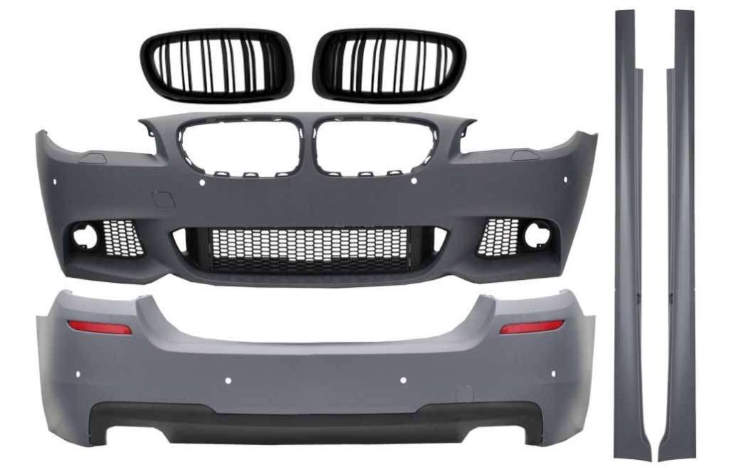 Βλησαρούλης Car Center - Complete Body Kit with Double Outlet Diffuser and Central Grilles Kidney Grilles suitable for BMW 5 Series F10 (2011-2017) M-Technik Design
