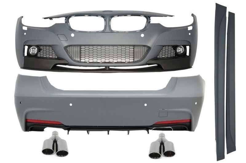 Βλησαρούλης Car Center - Complete Body Kit with Exhaust Muffler Tips Black suitable for BMW 3 Series F30 (2011-2019) M-Performance Design