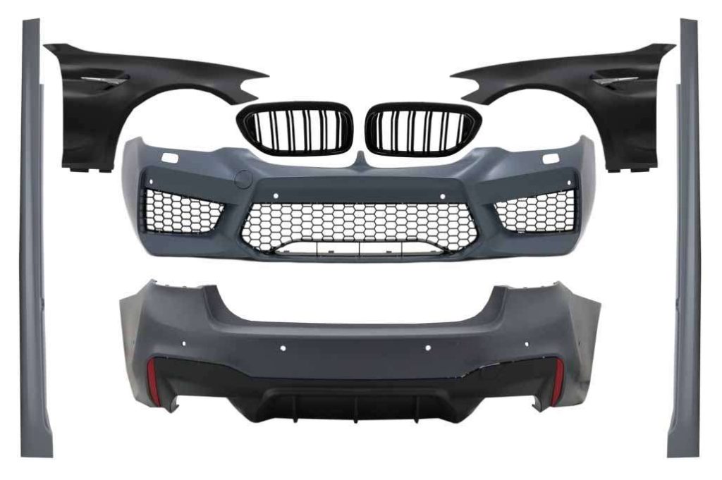 Βλησαρούλης Car Center - Complete Body Kit with Front Fenders Chrome and Grilles Piano Black suitable for BMW 5 Series G30 (2017-2019) M5 Design