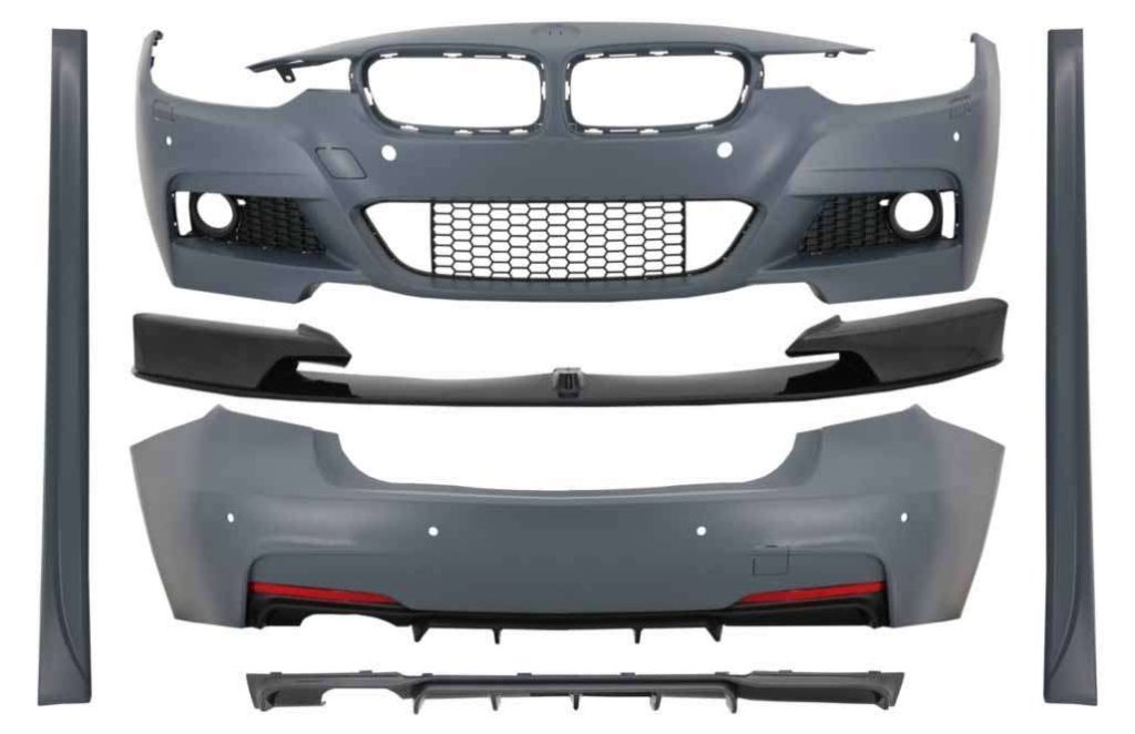 Βλησαρούλης Car Center - Complete Body Kit with Front Spoiler Splitter and Diffuser suitable for BMW 3 Series F30 (2011-2019) M-Performance Design Carbon