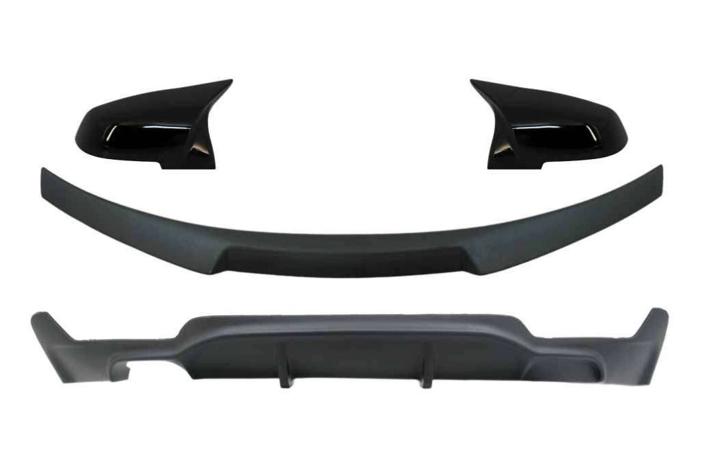 Βλησαρούλης Car Center - Conversion Package to M Performance Design Air Diffuser With Trunk Spoiler and Mirror Covers suitable for BMW 4 Series Coupe F32 (2013-up) Matte Black