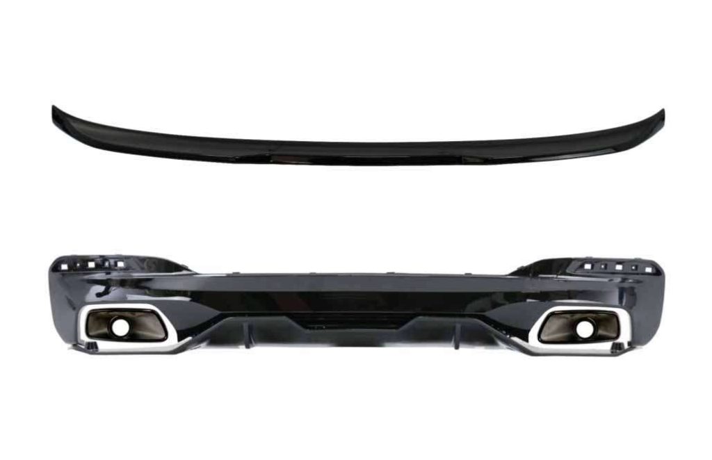 Βλησαρούλης Car Center - Diffuser With Exhaust Tips and Trunk Boot Spoiler suitable for BMW 5 Series G30 Limousine (2017-up) 540 M Performance Look Piano Black