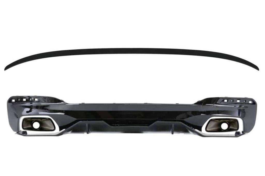 Βλησαρούλης Car Center - Diffuser With Exhaust Tips and Trunk Boot Spoiler suitable for BMW 5 Series G30 Limousine (2017-up) 540 M Performance Look Black