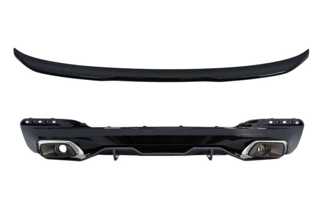 Βλησαρούλης Car Center - Diffuser with Exhaust Tips and Trunk Boot Spoiler suitable for BMW 5 Series G30 (2016-2019) 540 M Performance Design Carbon Look