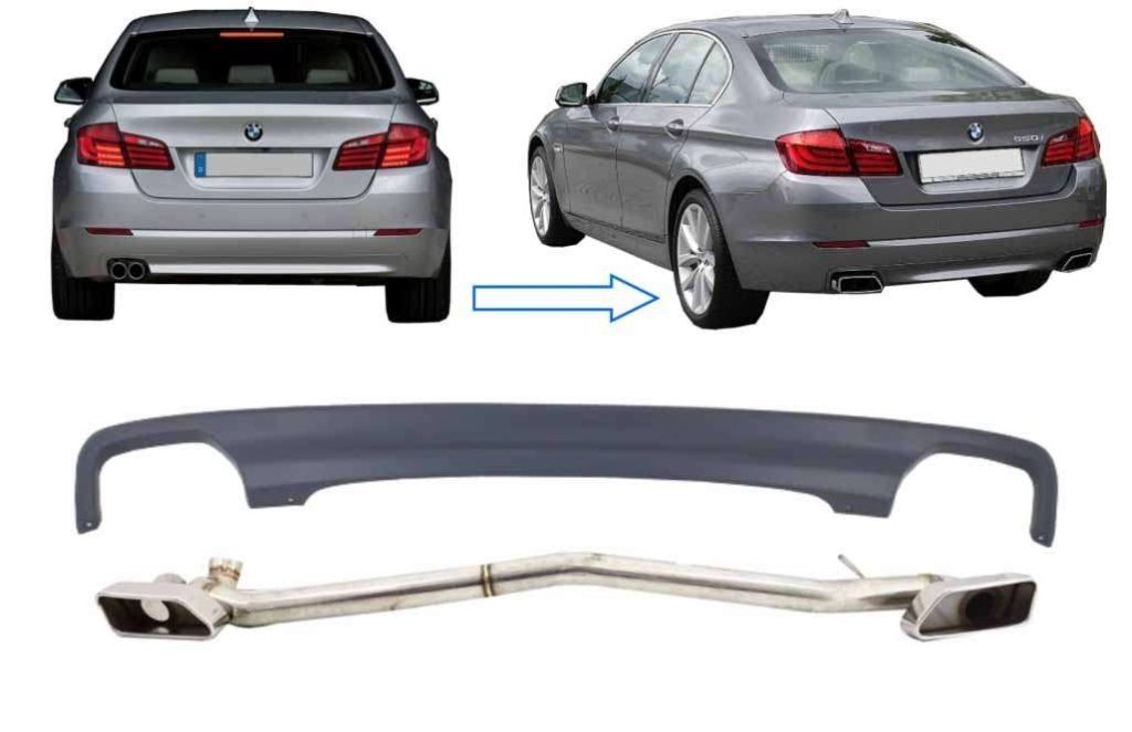 Βλησαρούλης Car Center - Double Outlet Air Diffuser BMW 5 Series F10 (2011-2017) M 550i Design with Exhaust System suitable for Standard Bumper