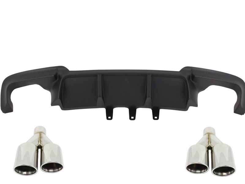 Βλησαρούλης Car Center - Double Outlet Air Diffuser suitable for BMW F10 5 Series (2011-2017) M-Performance Design with Exhaust Muffler Tips M-Power Chrome