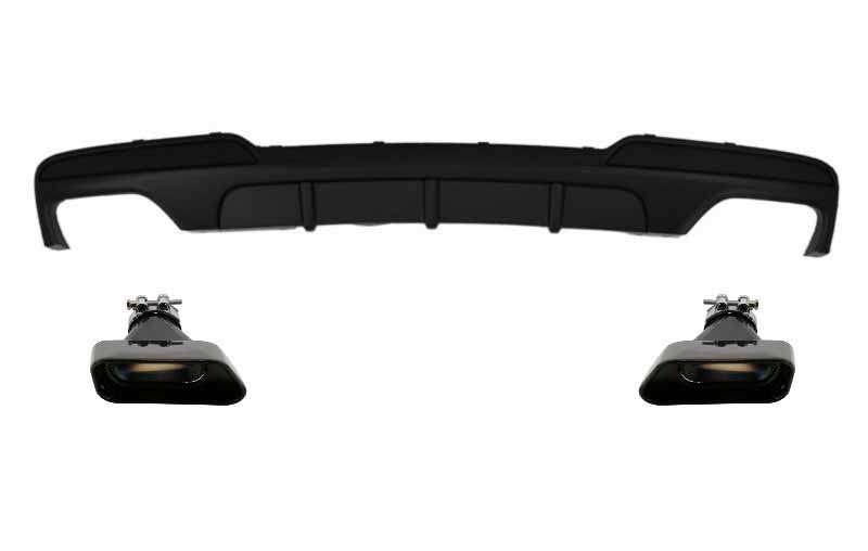 Βλησαρούλης Car Center - Double Outlet Air Diffuser suitable for BMW F10 5 Series (2011-2017) M-Performance Design with Black Exhaust Muffler Tips V8 LCI Square Design