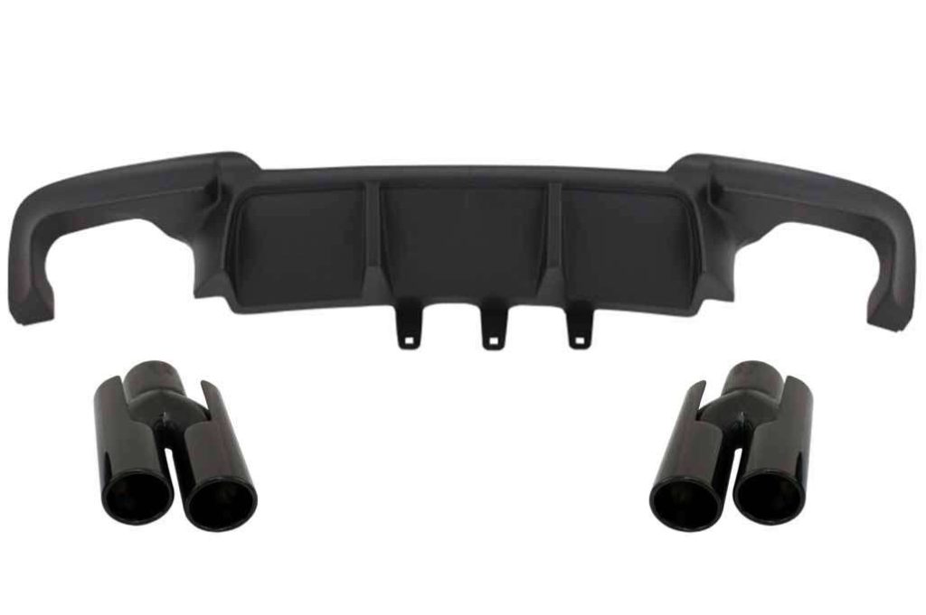 Βλησαρούλης Car Center - Double Outlet Air Diffuser suitable for BMW F10 5 Series (2011-2017) M Design with Exhaust Muffler Tips Piano Black