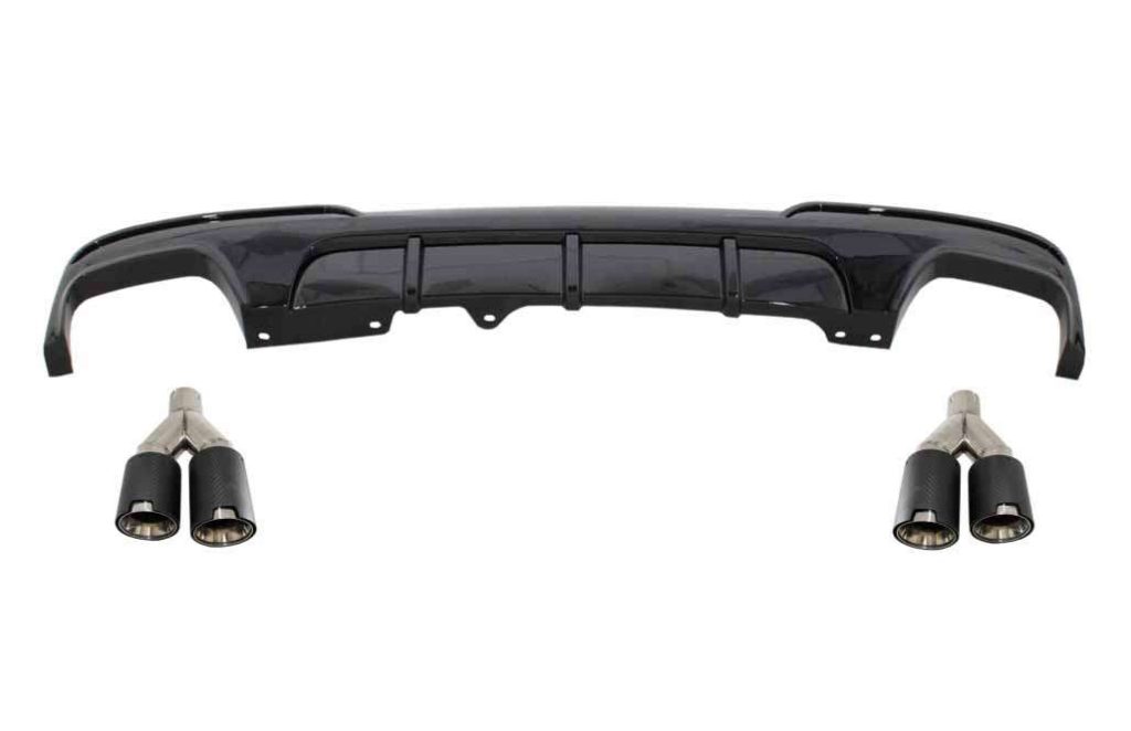 Βλησαρούλης Car Center - Double Outlet Air Diffuser with Exhaust Muffler Tips Dual Twin suitable for BMW 5 Series F10 F11 (2011-2017) M-Performance Design