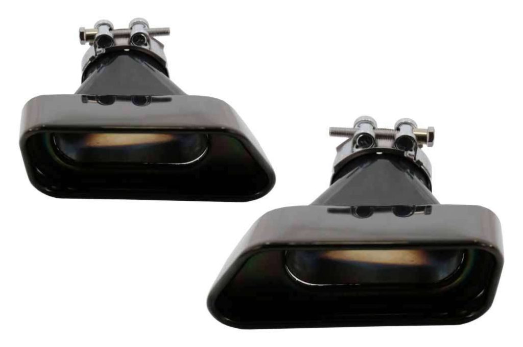 Βλησαρούλης Car Center - Exhaust Muffler Tips suitable for BMW 5 Series Sedan Touring F10 F11 F18 (2011-2017) 550i V8 LCI Square Design Black Edition