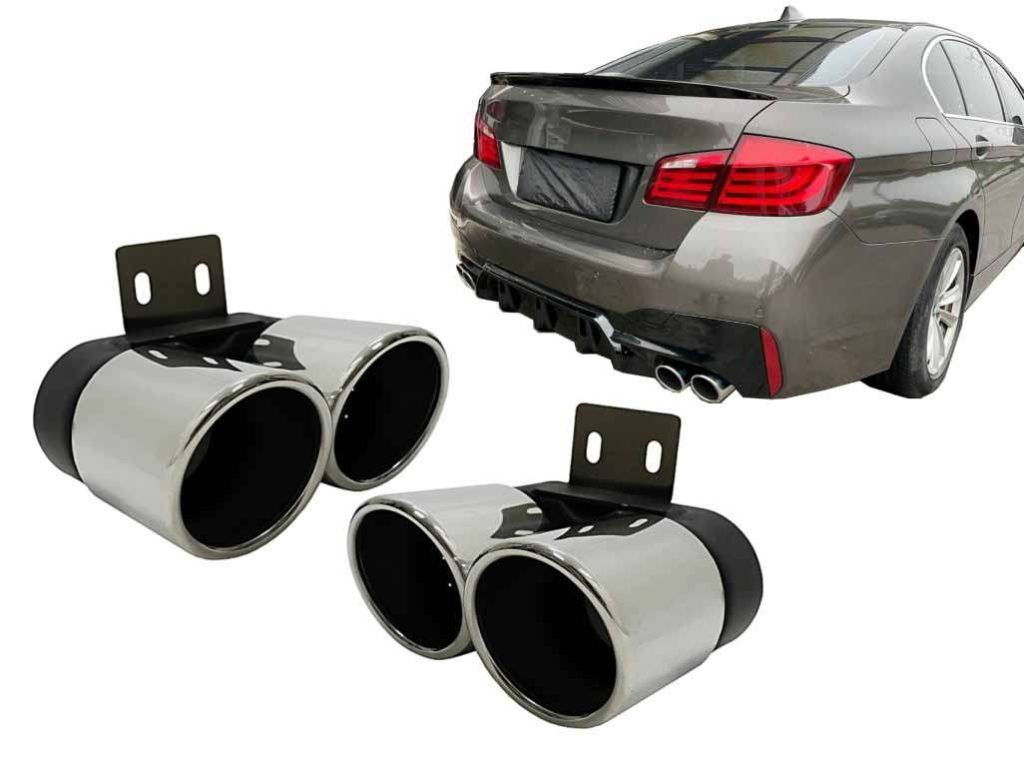 Βλησαρούλης Car Center - Exhaust Muffler Tips suitable for BMW 5 Series F10 F11 (2011-2017) M5 LCI Design Chrome