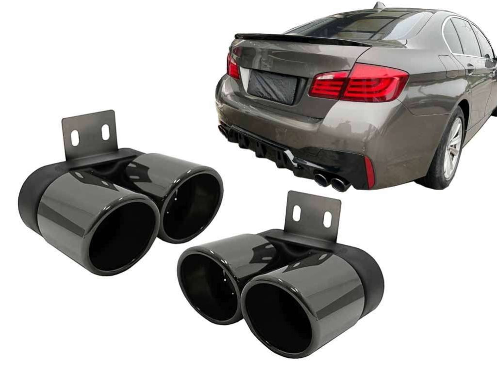 Βλησαρούλης Car Center - Exhaust Muffler Tips suitable for BMW 5 Series F10 F11 (2011-2017) M5 LCI Design Black