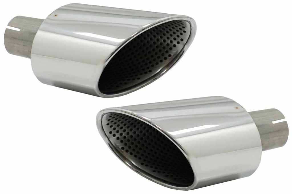 Βλησαρούλης Car Center - Exhaust Muffler Tips Tail Pipes suitable for Audi A4 B9 (2016-2019) A5 F5 (2017-2019) Chrome