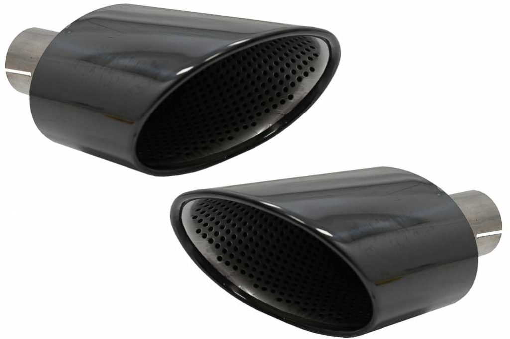 Βλησαρούλης Car Center - Exhaust Muffler Tips Tail Pipes suitable for Audi A4 B9 (2016-2019) A5 F5 (2017-2019) Black